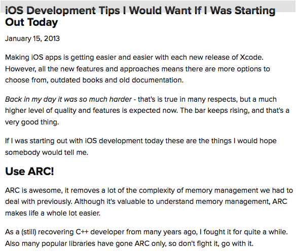 Some iOS Developer Startup Tips